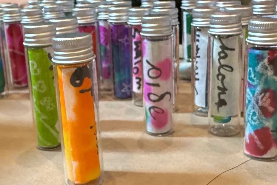 prayer parchments in small containers